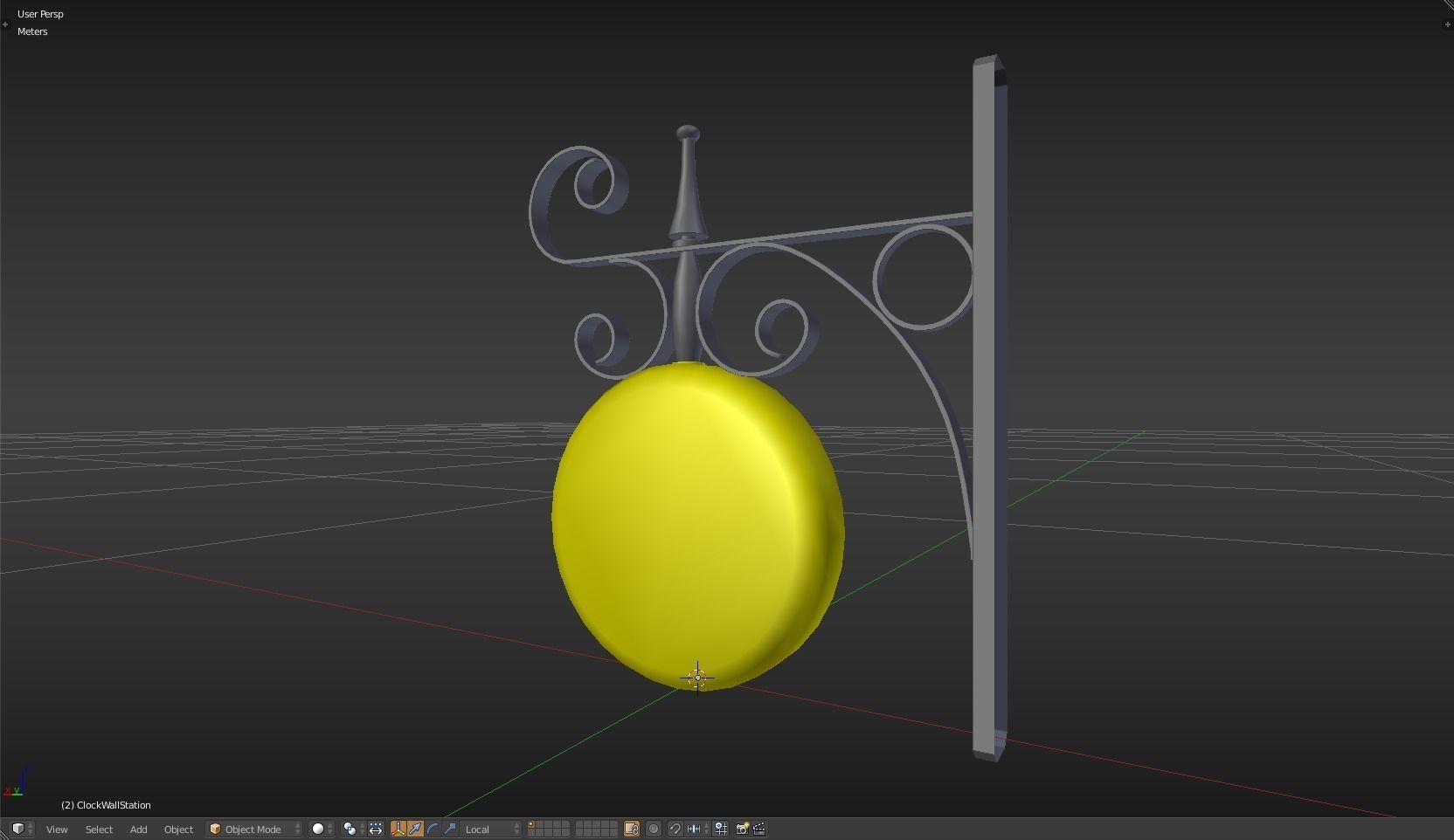Clock Wall Station Low-poly 3D model_24