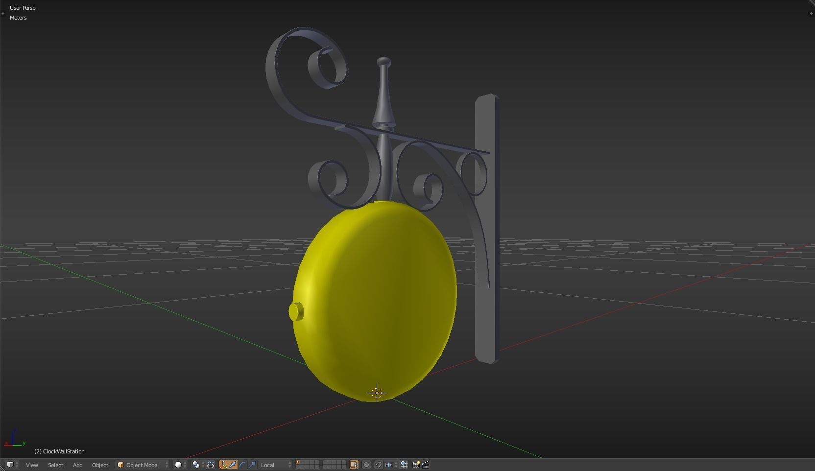 Clock Wall Station Low-poly 3D model_18