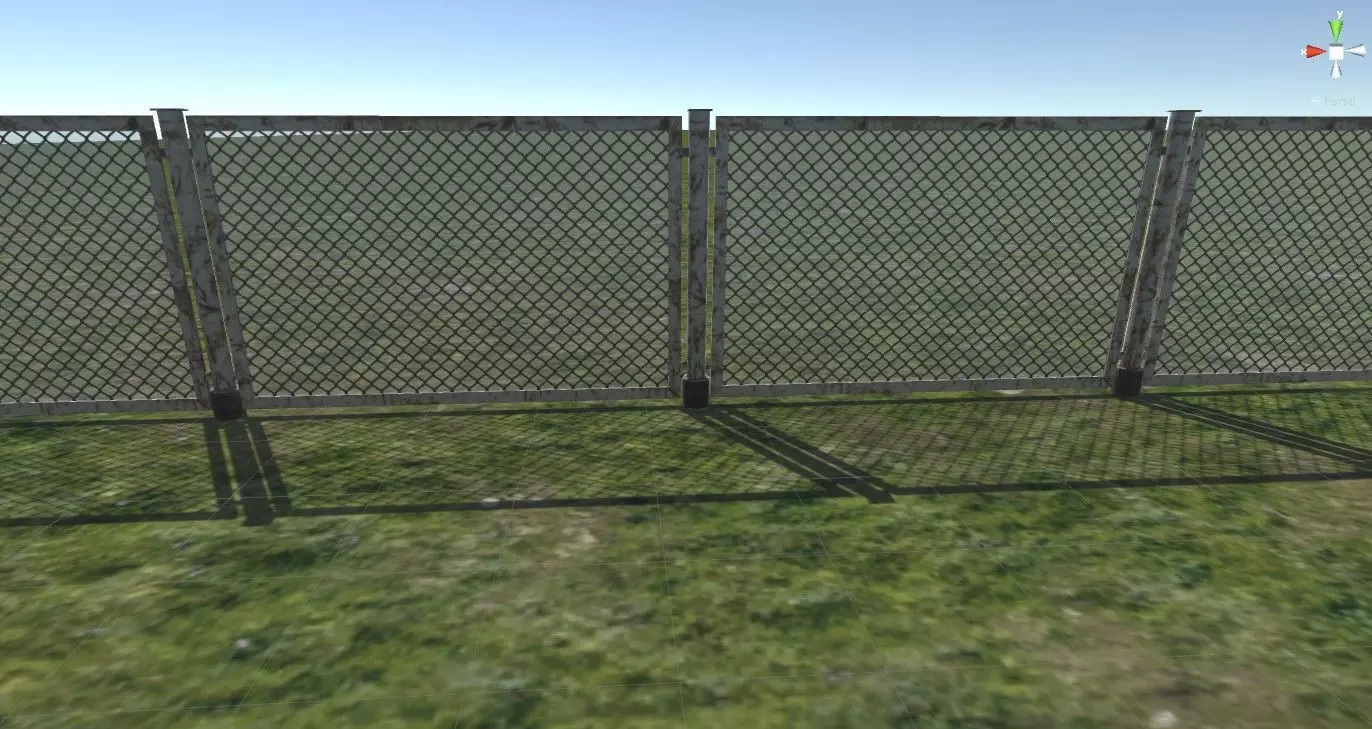 Chain Link Fence Low-poly 3D model_0