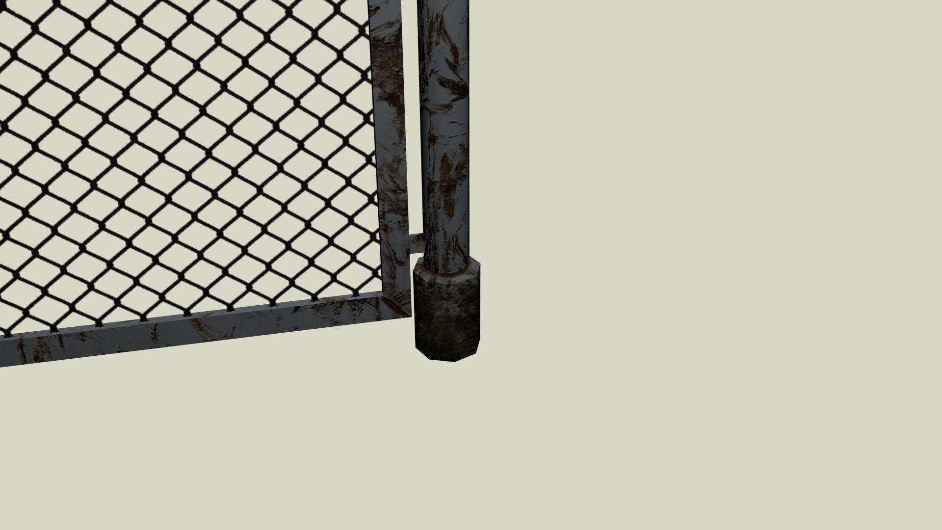 Chain Link Fence Low-poly 3D model_3