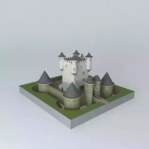 Fortress castle on field