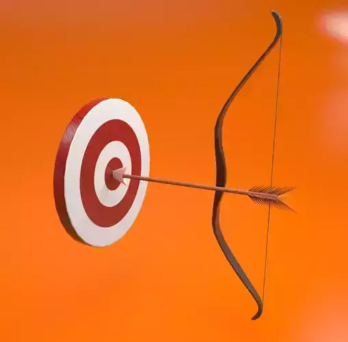 Bow with target Low-poly 3D model
