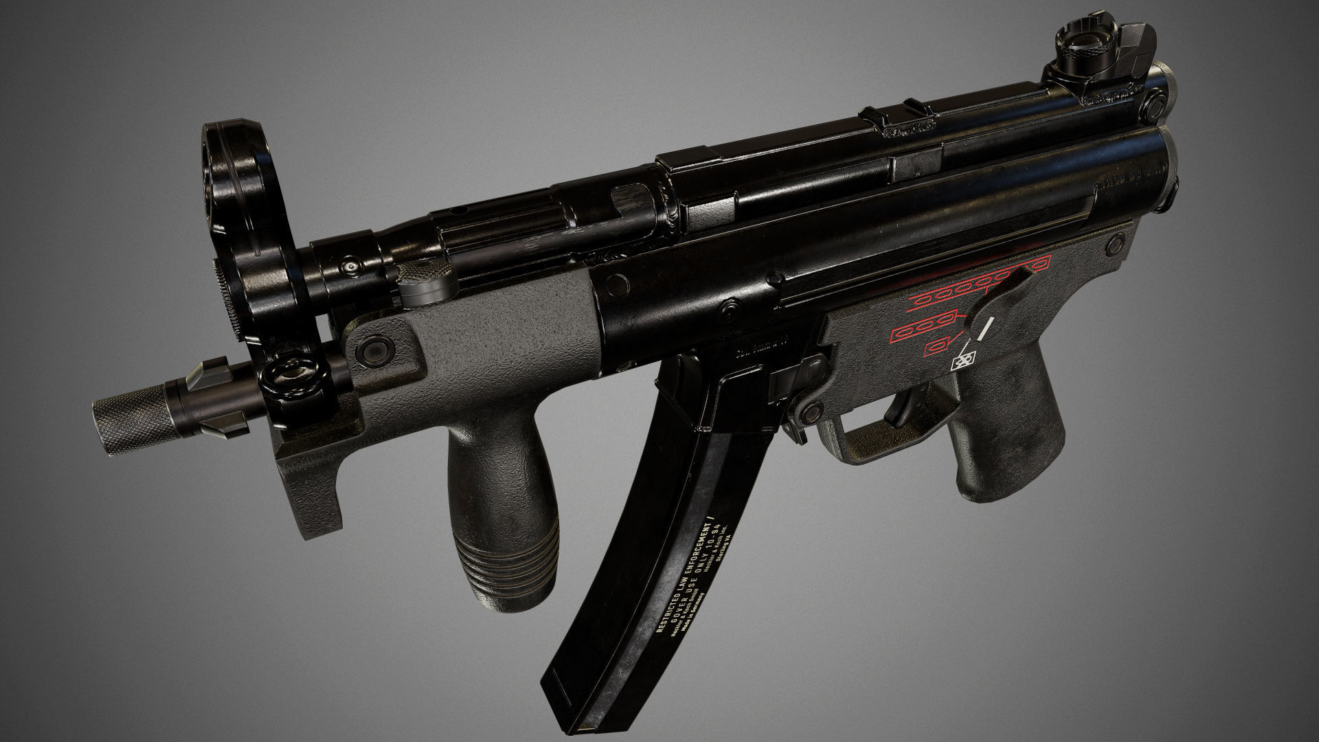 HK MP5K Low-poly 3D model_3