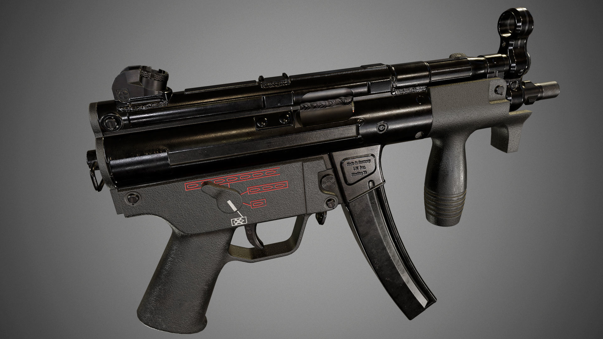 HK MP5K Low-poly 3D model_2