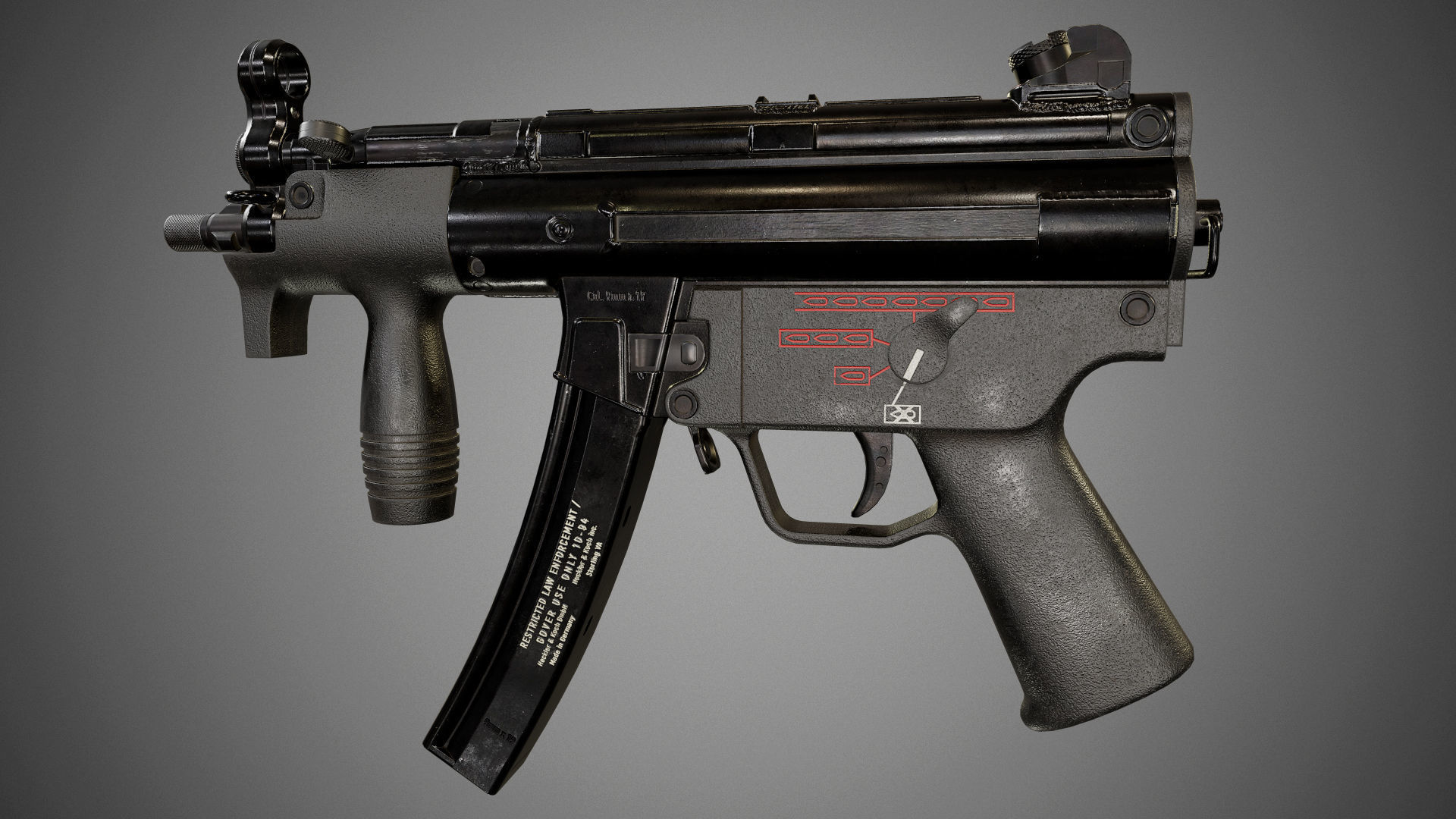 HK MP5K Low-poly 3D model_1
