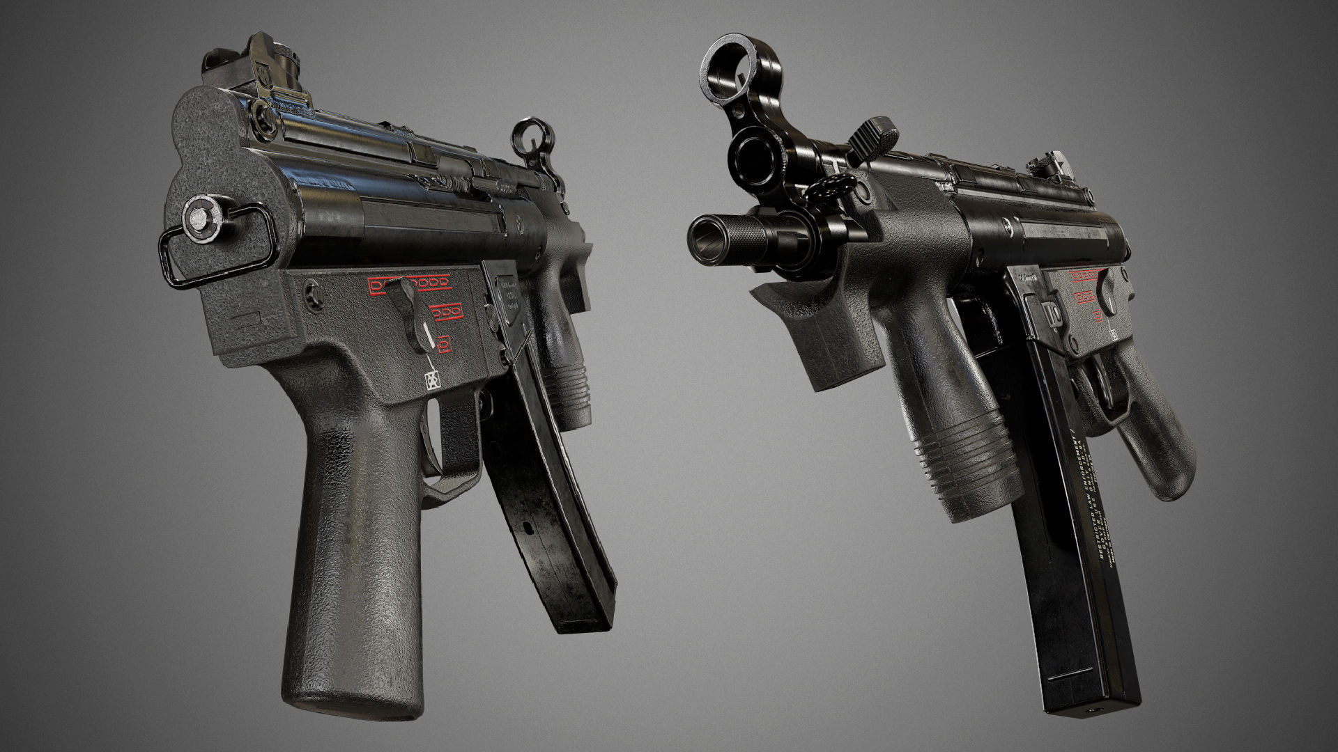 HK MP5K Low-poly 3D model_7