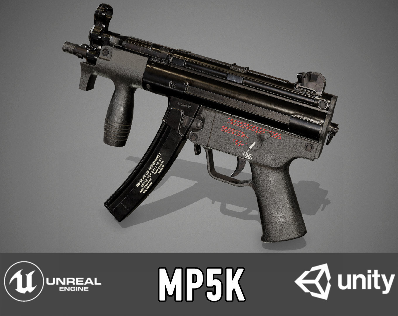 HK MP5K Low-poly 3D model_0