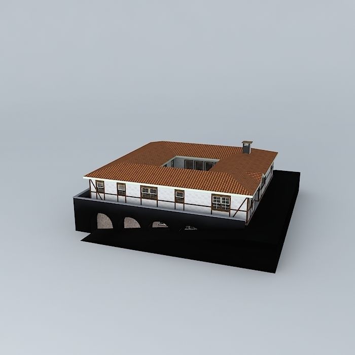 House with Basement Free 3D model_1