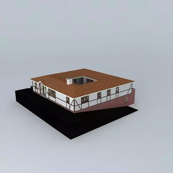 House with Basement Free 3D model_0