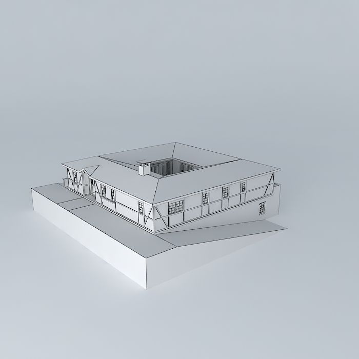 House with Basement Free 3D model_3