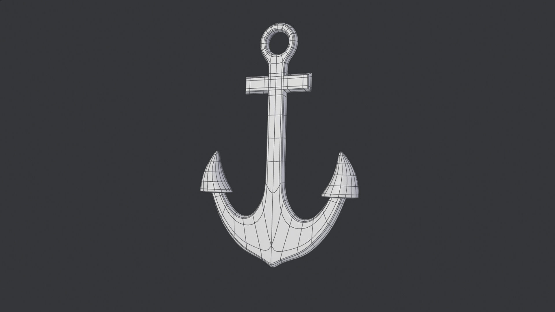 Sailing Anchor Low Poly 3D Model Low-poly 3D model_1