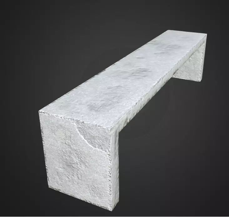 Old Concrete Bench -sample Free low-poly 3D model