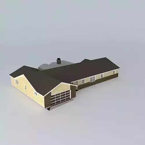 Concrete Roof House Free 3D model