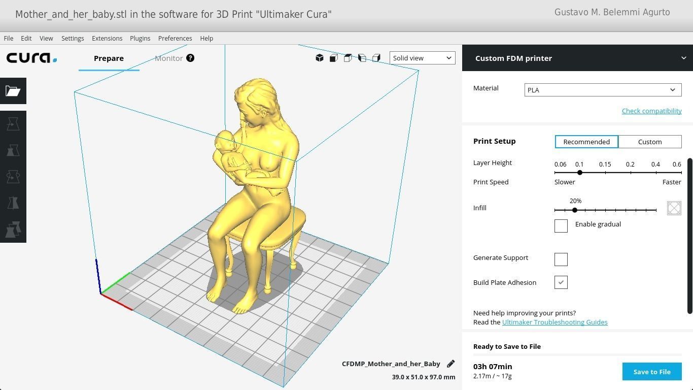 Mother and her Baby 3D print model_12