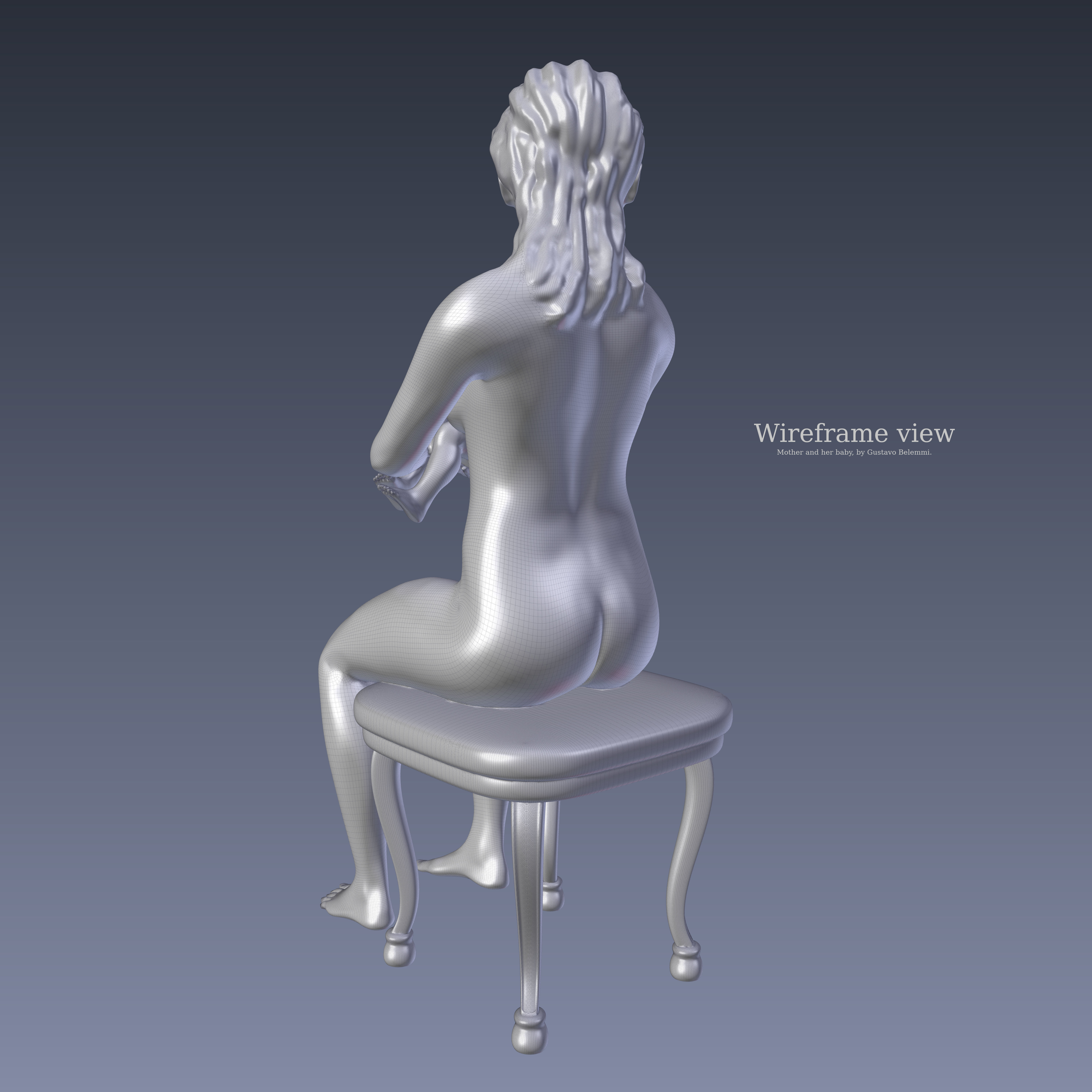 Mother and her Baby 3D print model_11