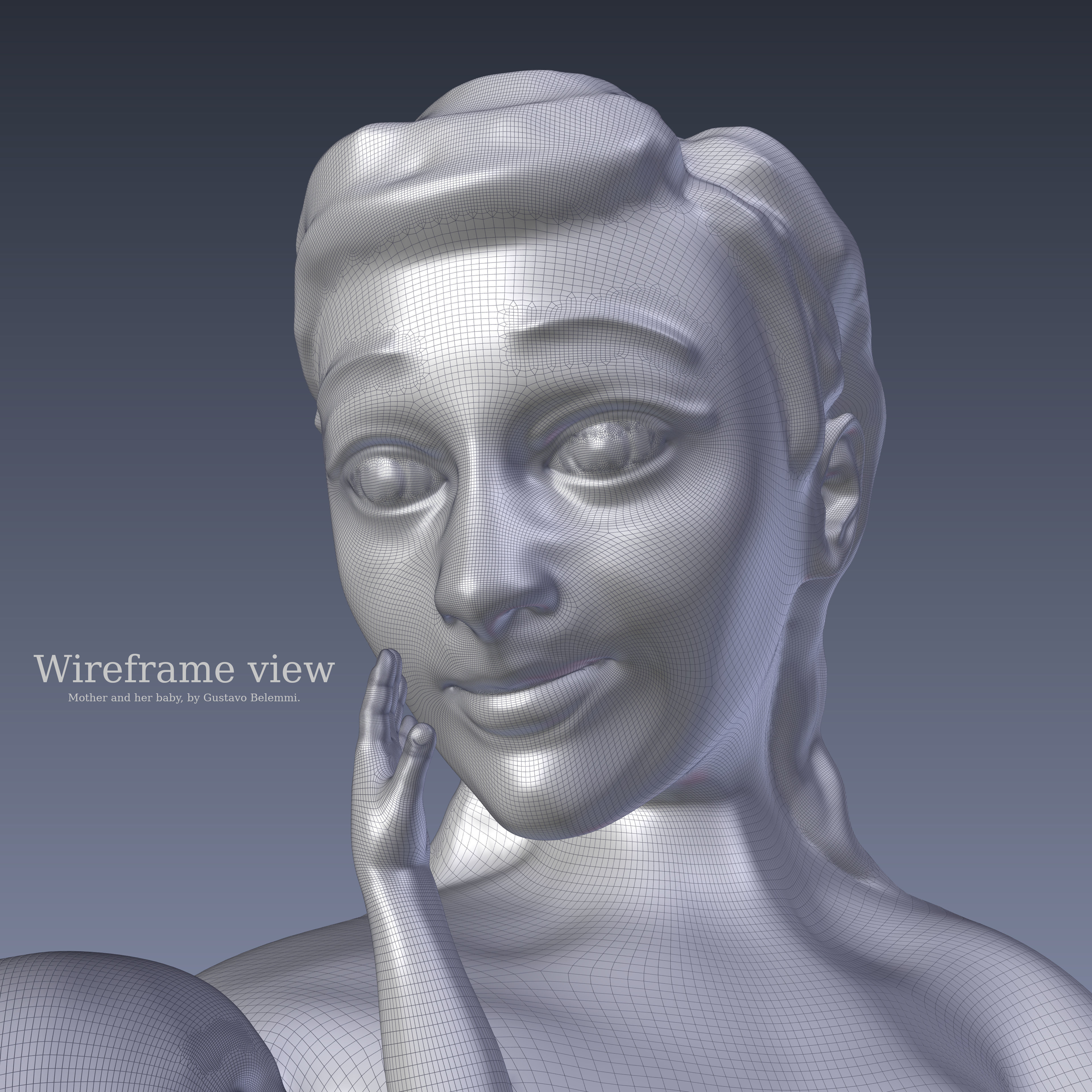 Mother and her Baby 3D print model_6