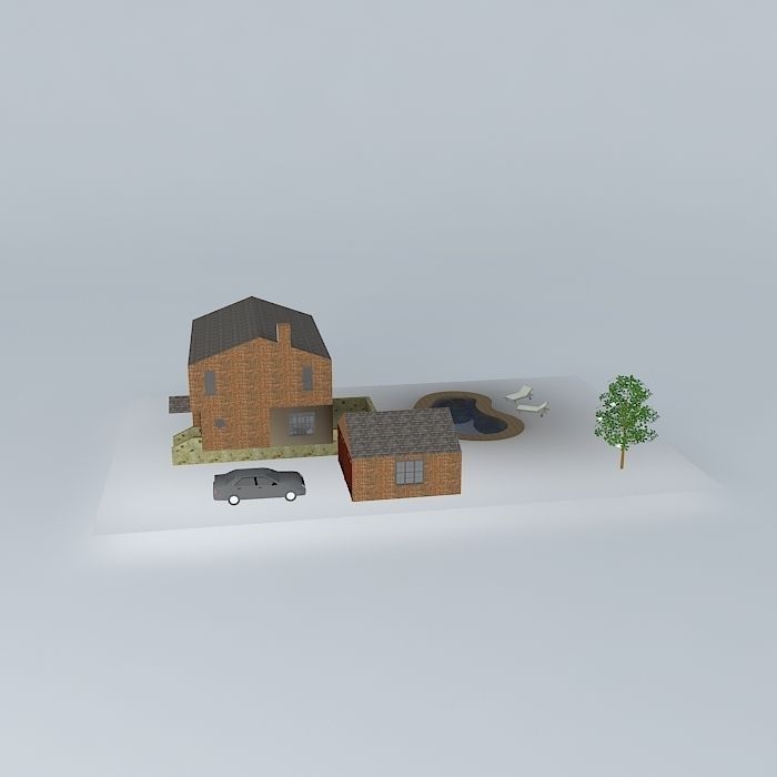 Fully Furnished House Free 3D model_2