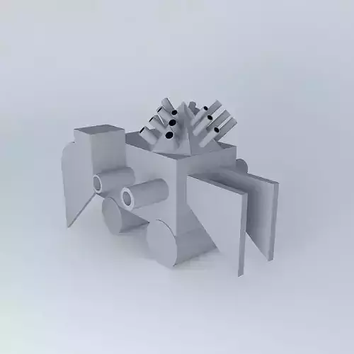 wierd toy made of metal and wood Free 3D model