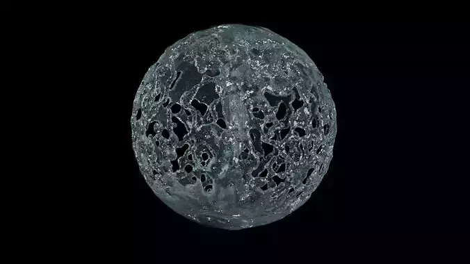 Real flow animated sphere 3D model