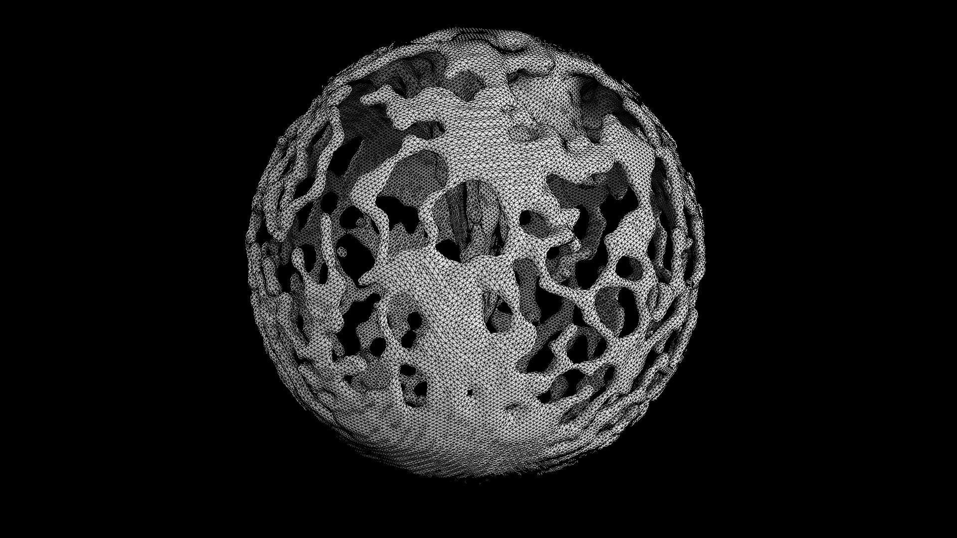 Real flow animated sphere 3D model_2