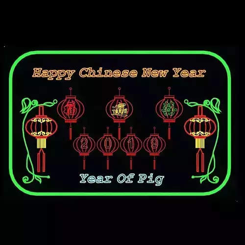 Chinese new year neon symbol