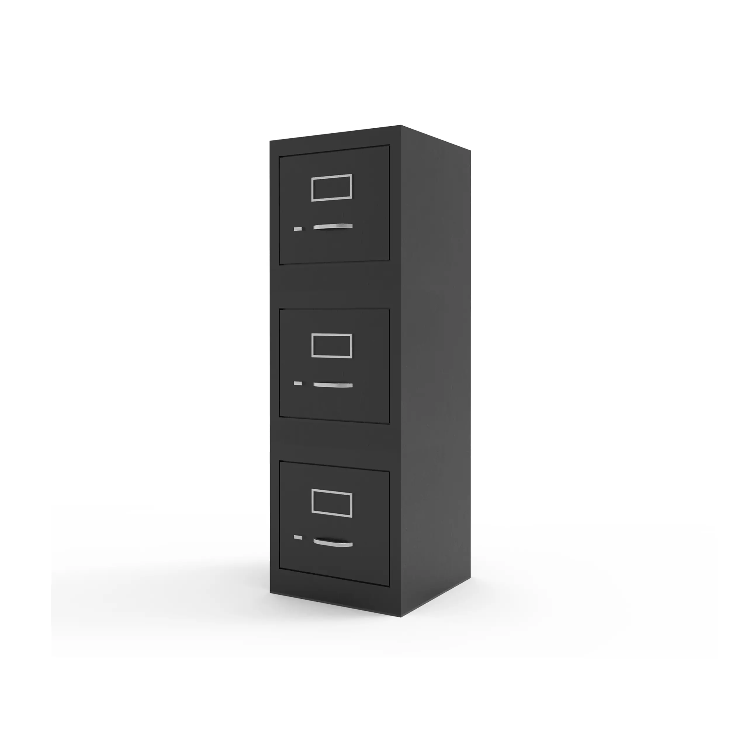 Compact Three Drawer File Cabinet Low-poly 3D model_0