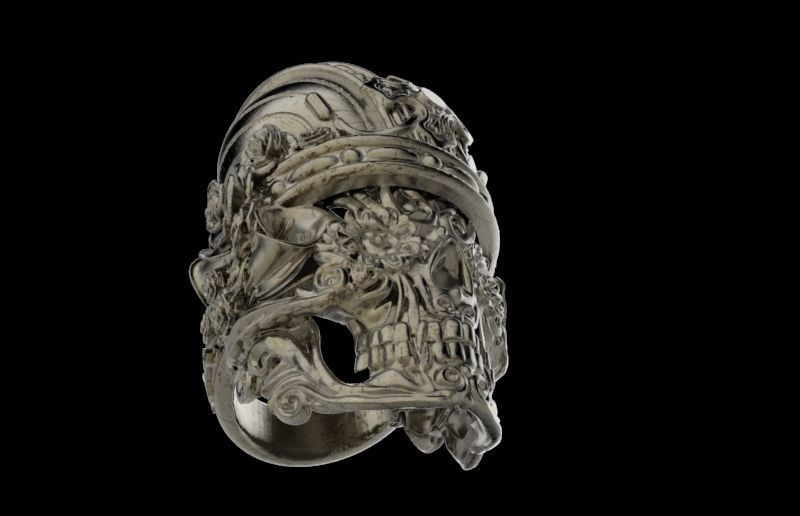 Live to Ride Skull Crown Ring 3D print model_1