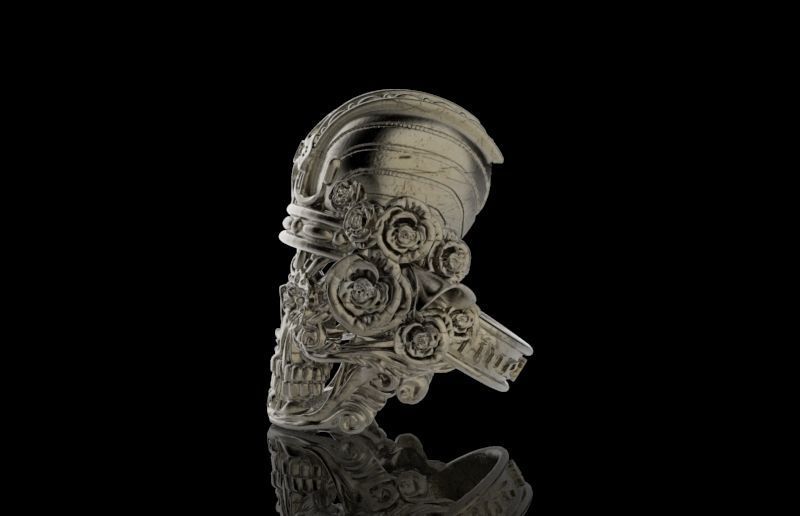 Live to Ride Skull Crown Ring 3D print model_4