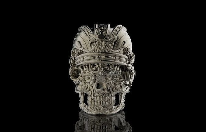 Live to Ride Skull Crown Ring 3D print model