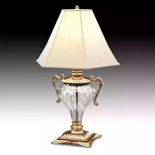 Griffiths and Griffiths 74027 antique brass crystal lamp
