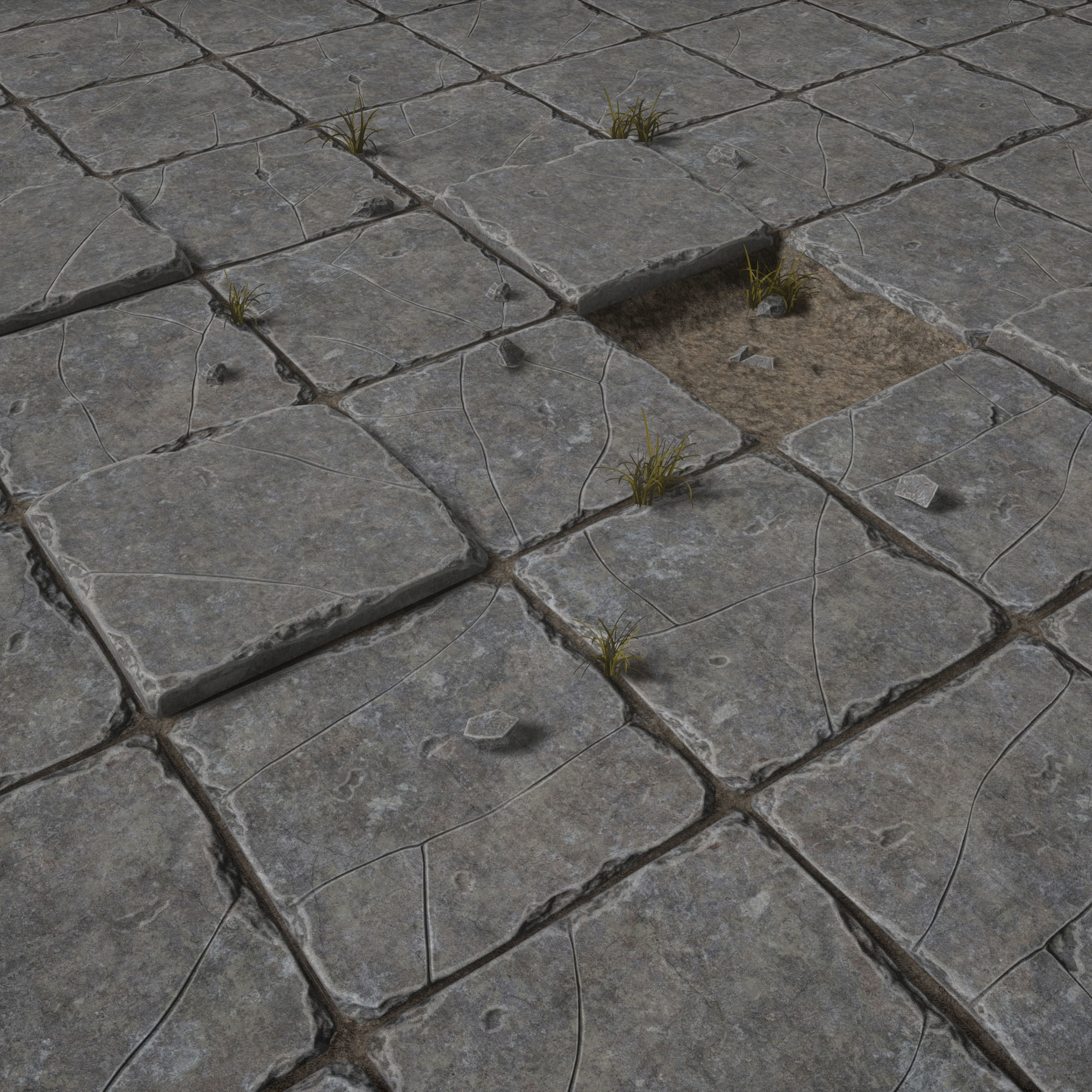 Stone Floor Free low-poly 3D model_6