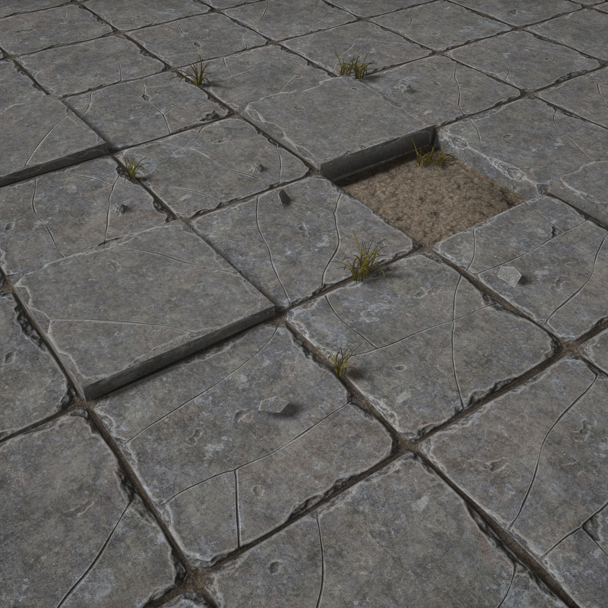 Stone Floor Free low-poly 3D model_9
