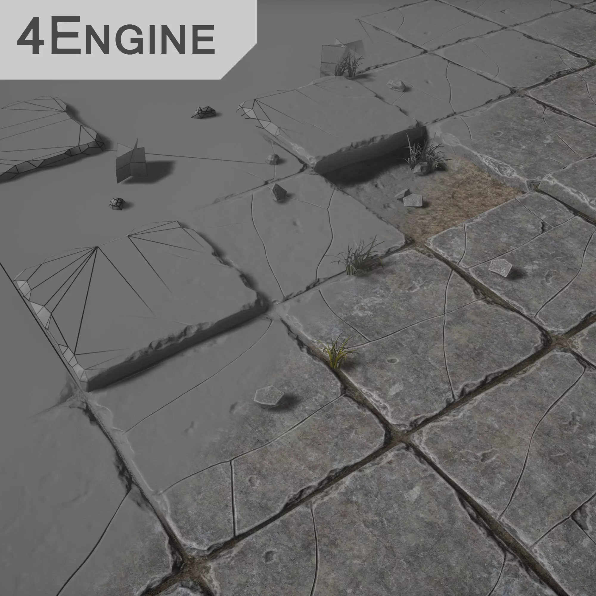 Stone Floor Free low-poly 3D model_0