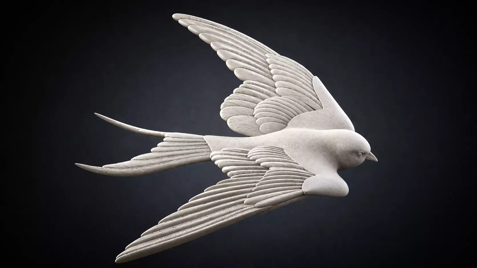 Swallow Bird 3D Model Realistic Flying Swallow STL 3D print model