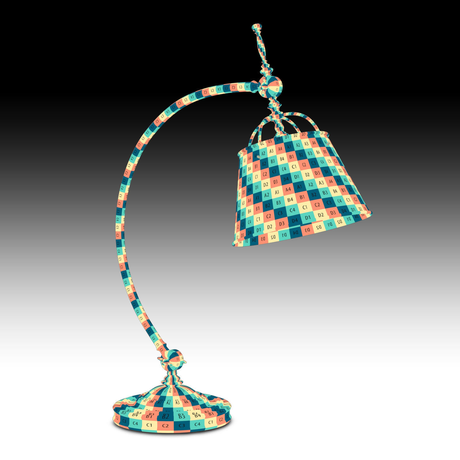 Griffiths and Griffiths 77825 brass desk lamp 3D model_2