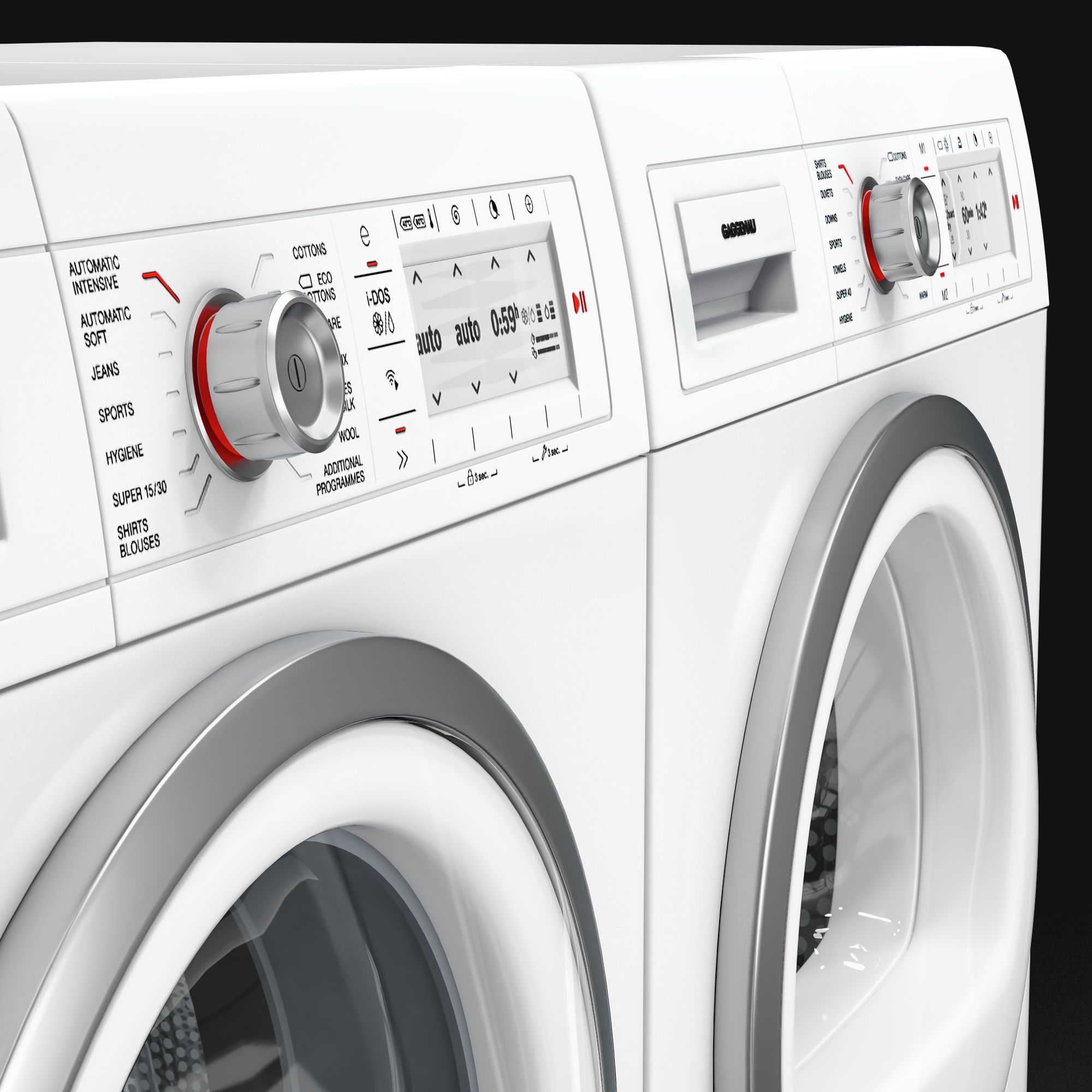 Gaggenau 200 series WM260163 and Gaggenau WT260101 3D model_3