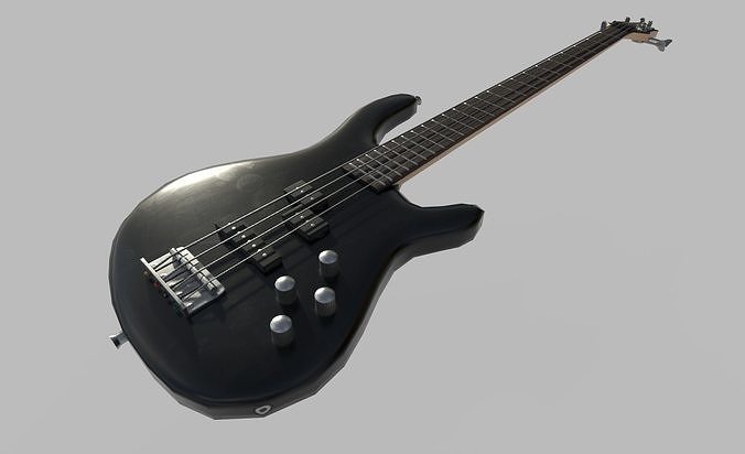 Bass guitar Low-poly 3D model