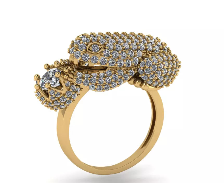 frog diamond 3D print model_0