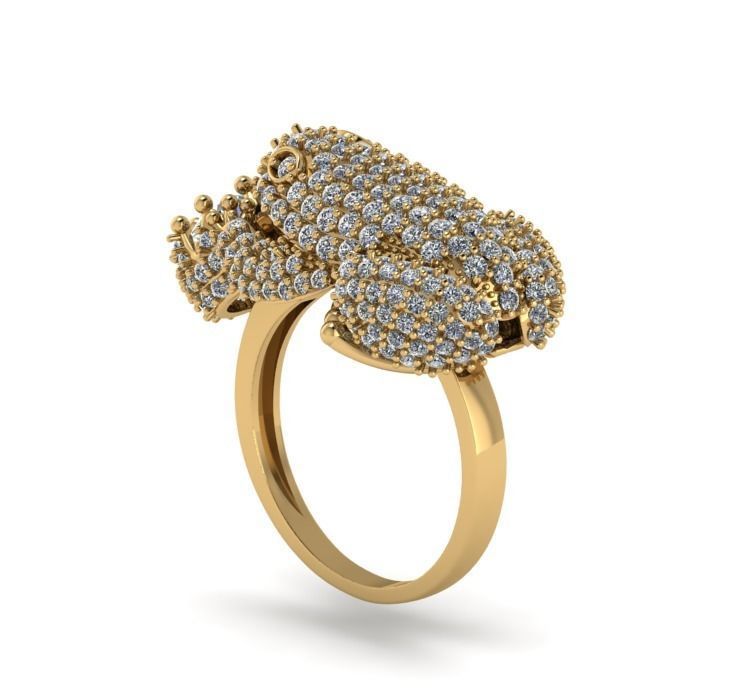 frog diamond 3D print model_1