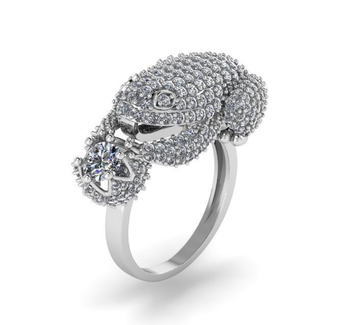 frog diamond 3D print model_2