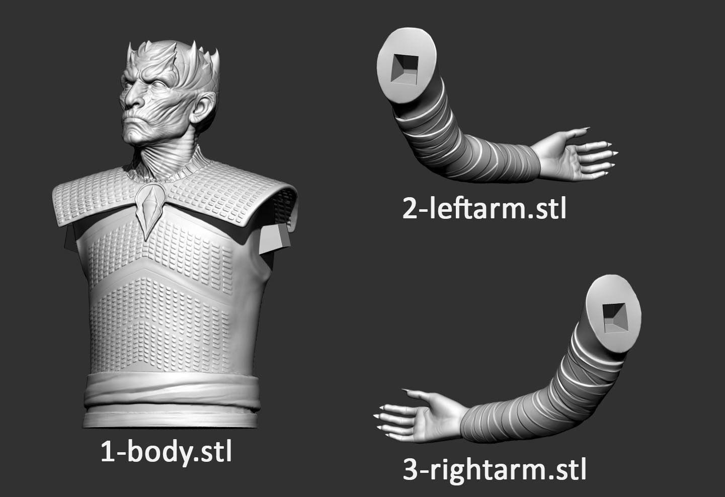 Night King Half Body - Game of Thrones 3D print model_6