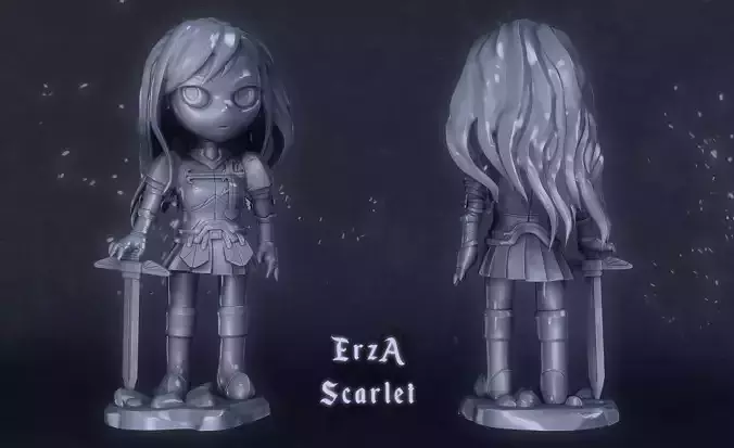Erza Scarlet figurine 3D print model