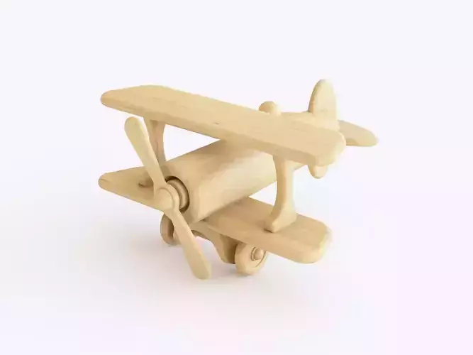 Wooden toy biplane 06