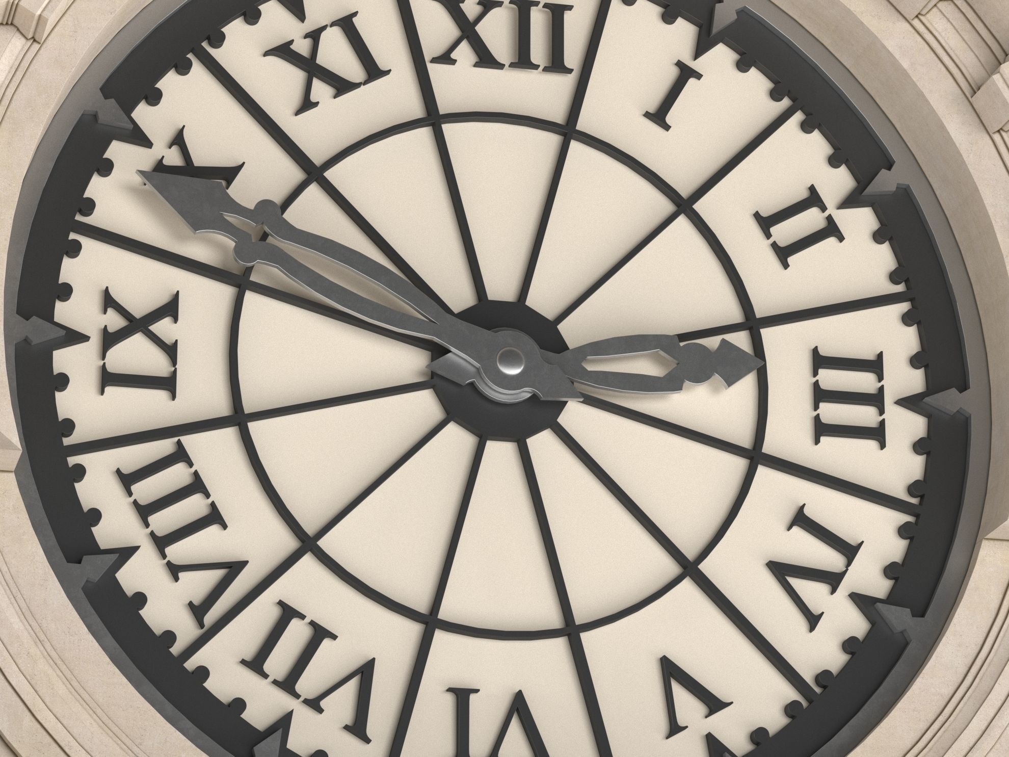 Front street clock Vray Corona 3D model_1