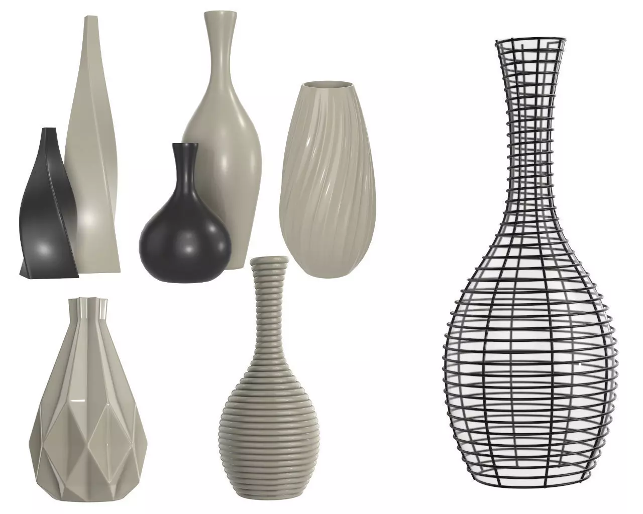 vases wavy vase 3D Model Collection_0