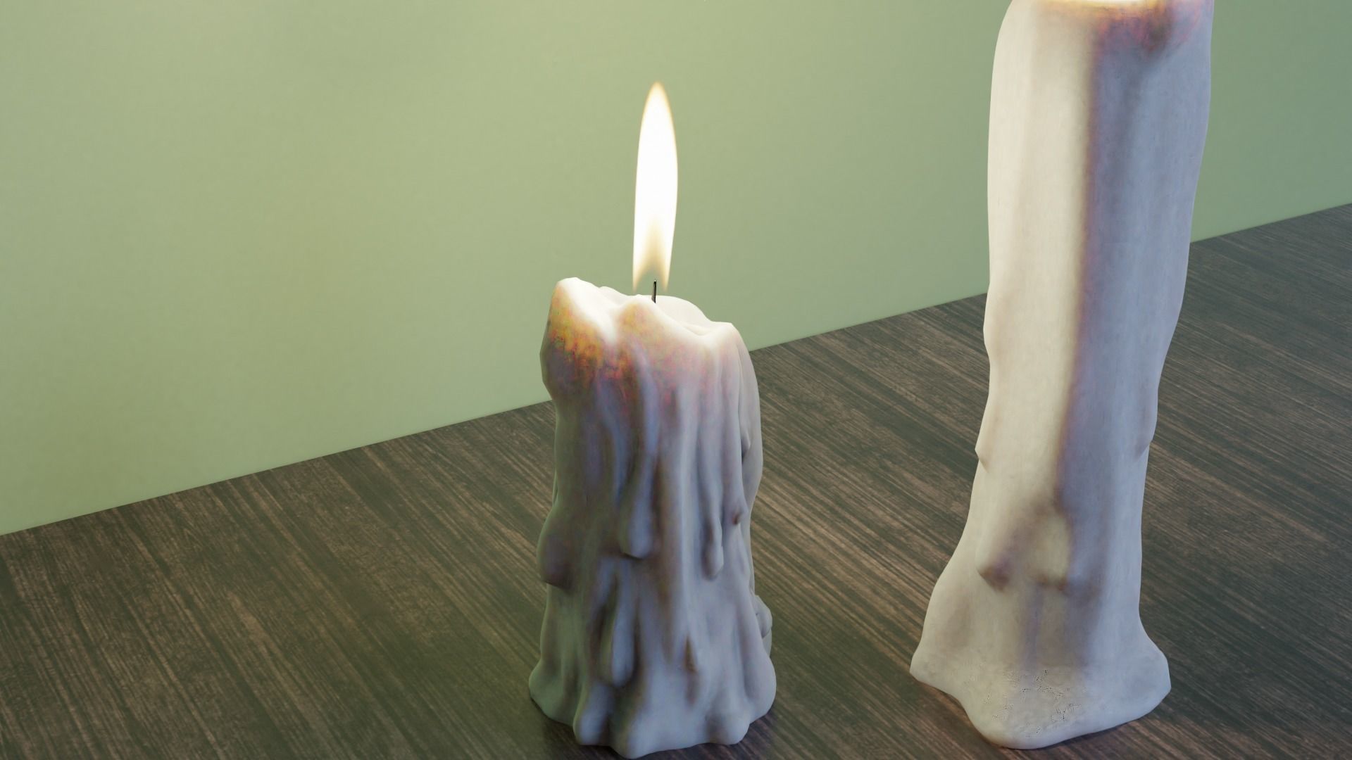 Candles Lowpoly Low-poly 3D model_1