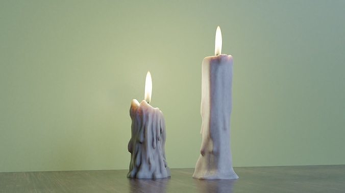 Candles Lowpoly Low-poly 3D model