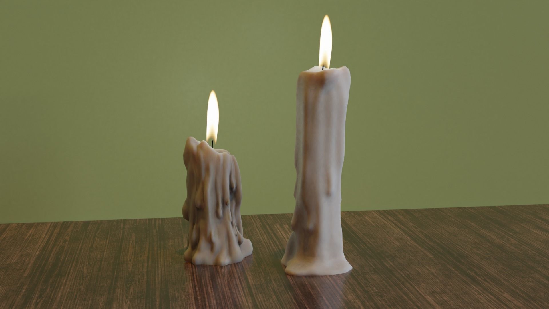 Candles Lowpoly Low-poly 3D model_3