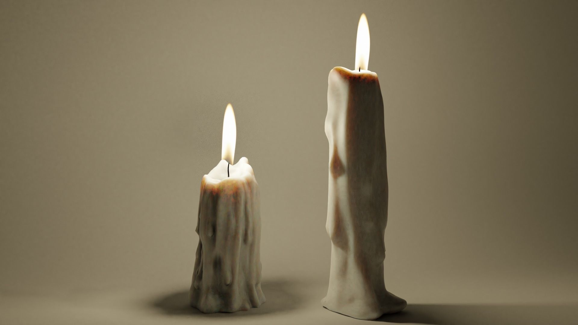Candles Lowpoly Low-poly 3D model_2