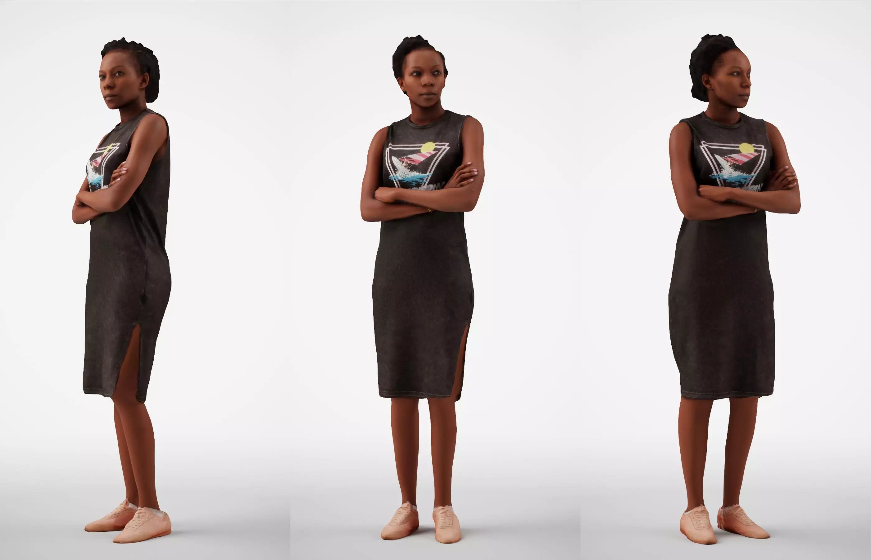 Caroline 02 Woman standing casual oufit arms crossed 3D model